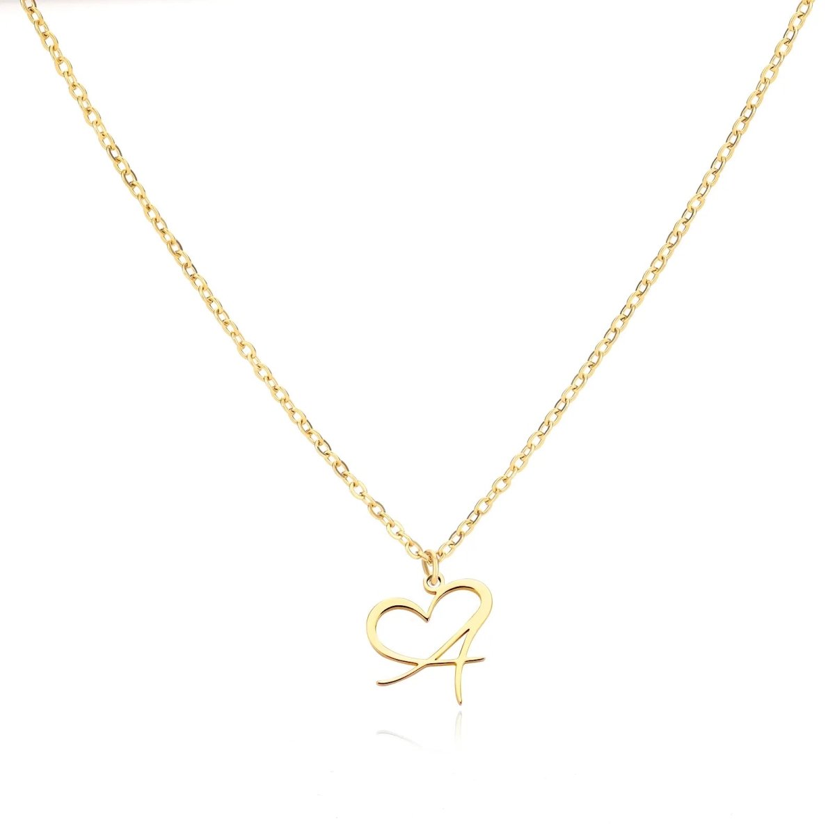 Saphira - Dainty Heart Letter Initial Necklace