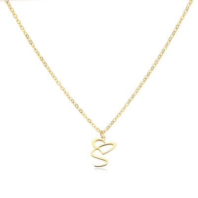 Saphira - Dainty Heart Letter Initial Necklace