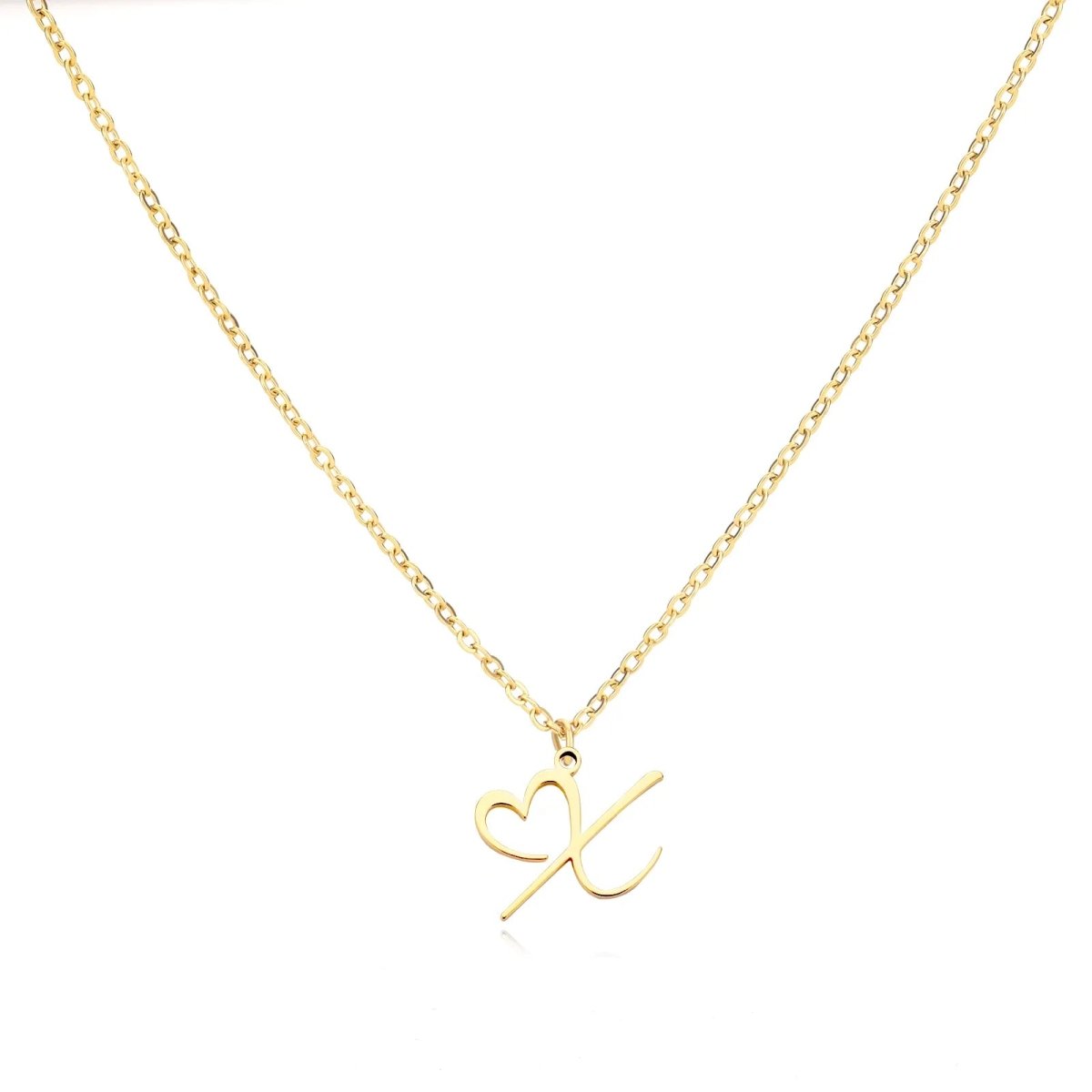 Saphira - Dainty Heart Letter Initial Necklace