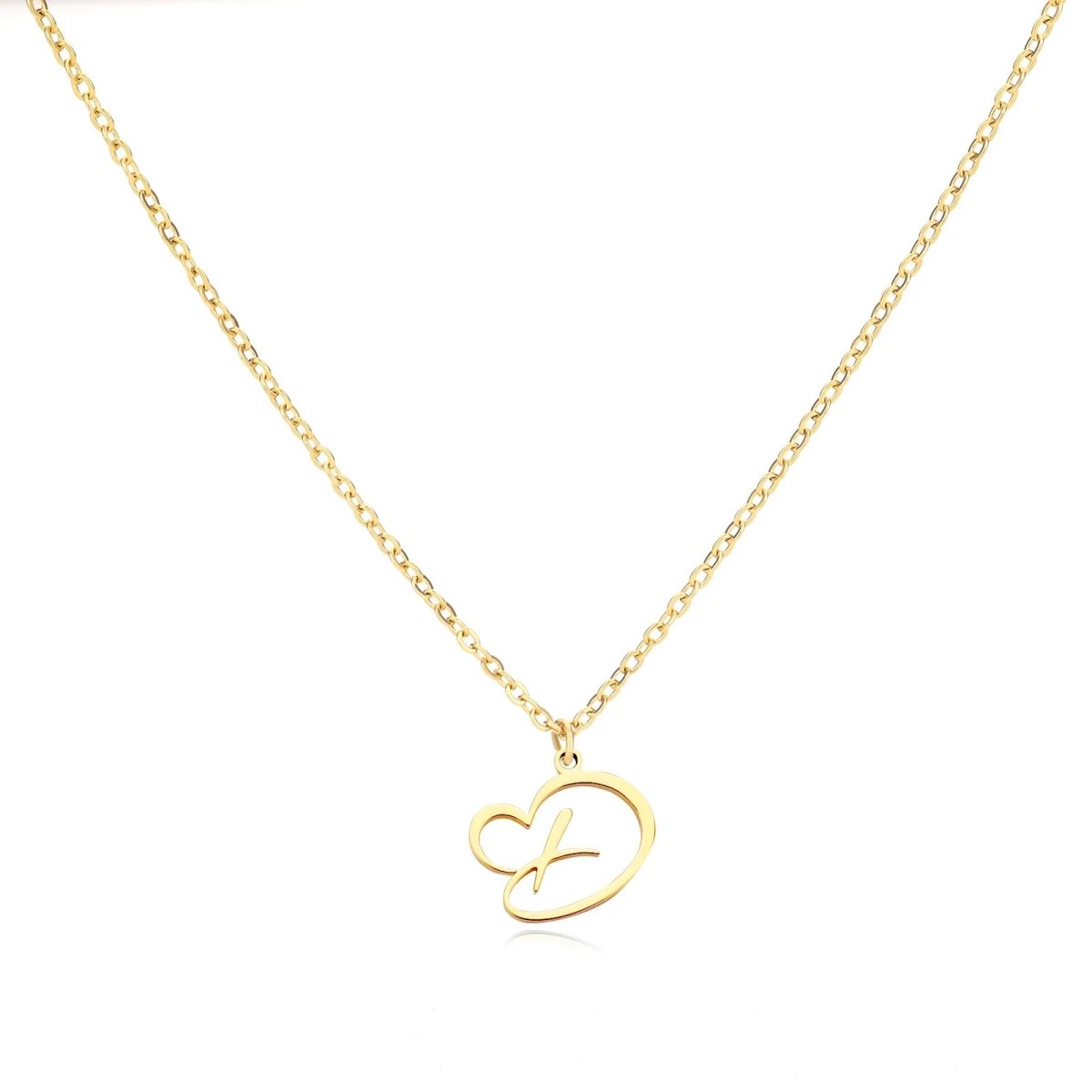 Saphira - Dainty Heart Letter Initial Necklace