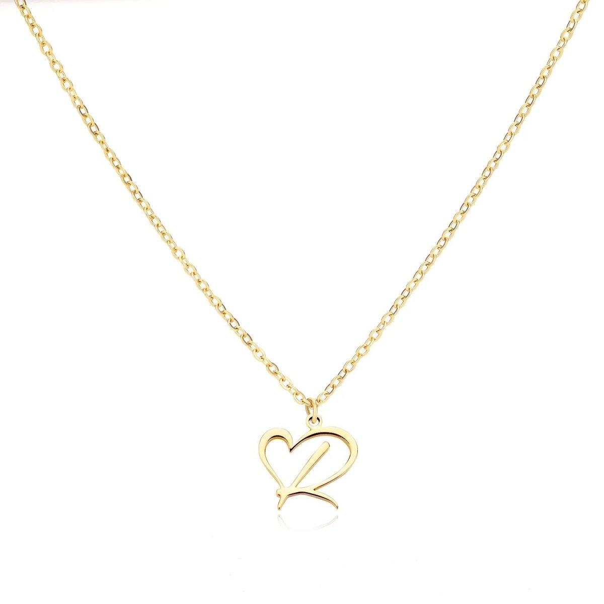Saphira - Dainty Heart Letter Initial Necklace
