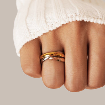 Soraya - Three Toned Loop Ring