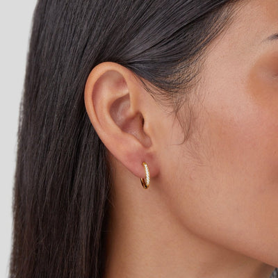 Kaitlyn - Eternity Hoop Earrings Gold