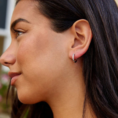 Kaitlyn - Eternity Hoop Earrings Silver