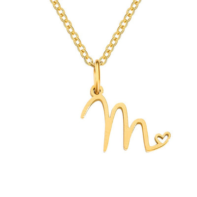 Skyla - Letter Heart Necklace