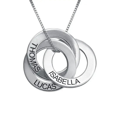 Mabel - Intertwined Name Circles Necklace