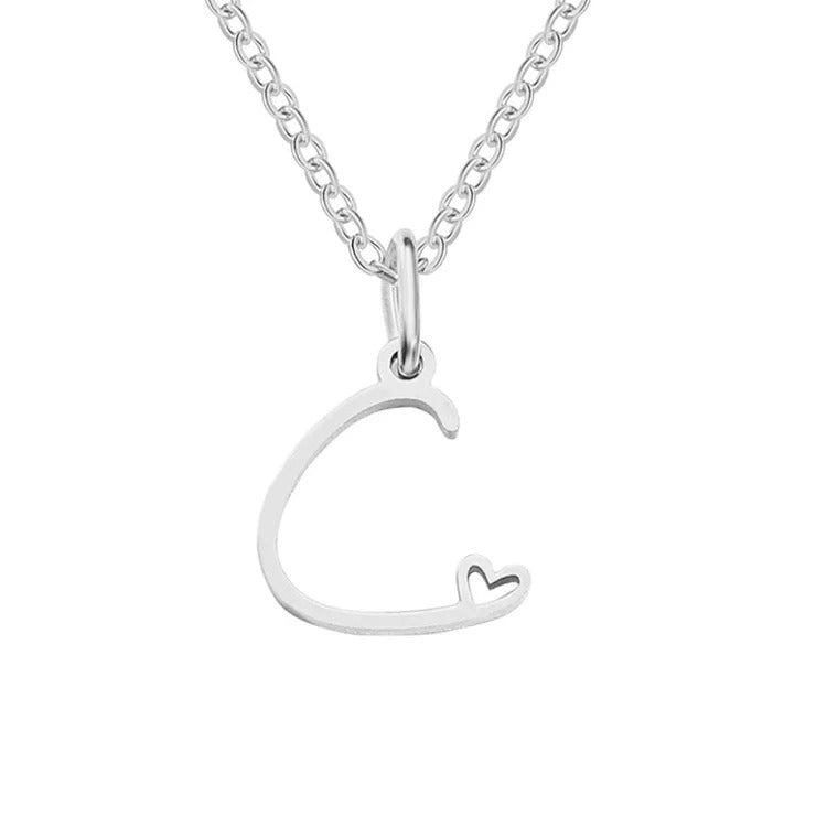 Skyla - Letter Heart Necklace