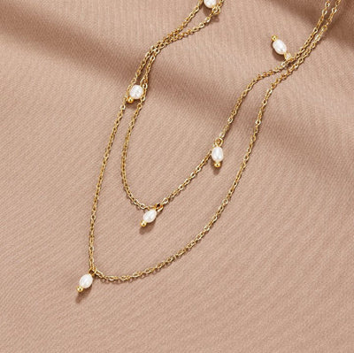 Kayla - Pearl Drop Layered Necklace