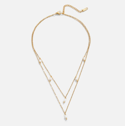 Kayla - Pearl Drop Layered Necklace