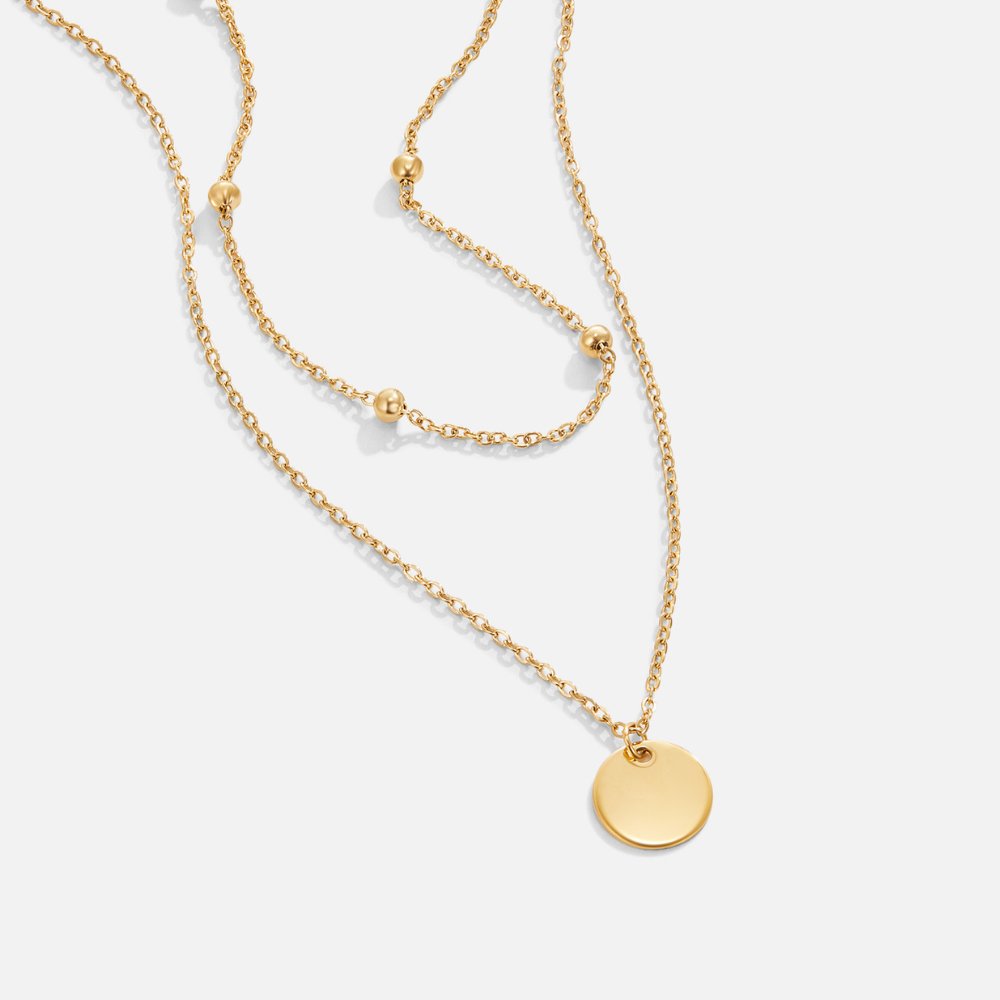 Lily - Layered Disc Necklace Gold
