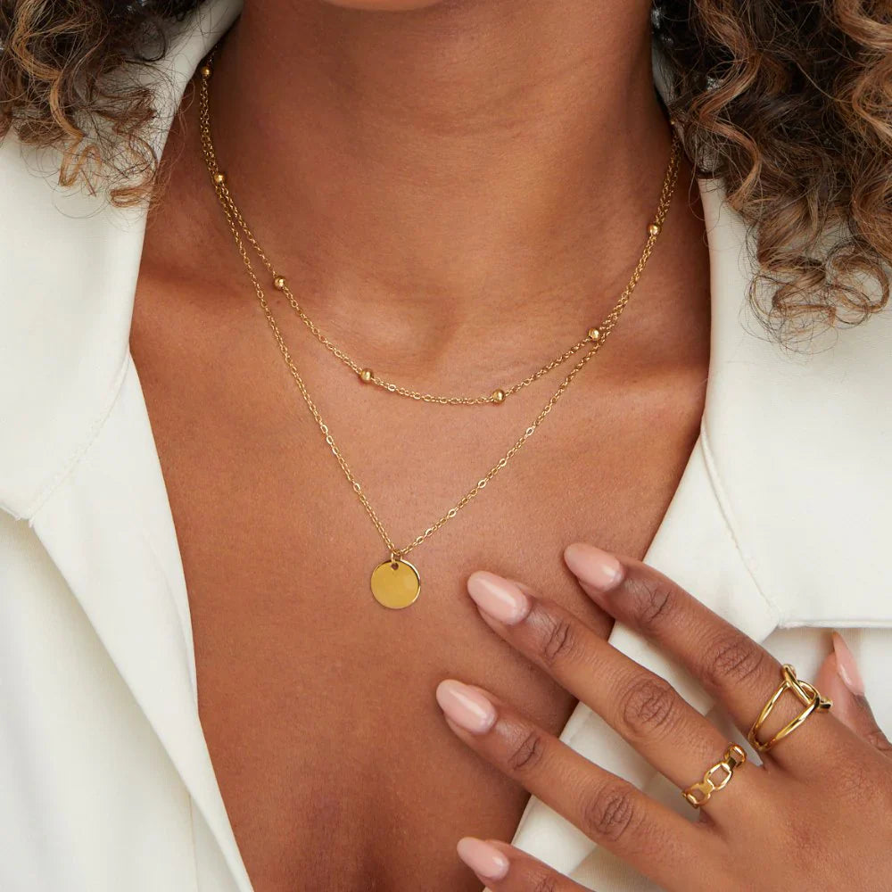 Lily - Layered Disc Necklace Gold