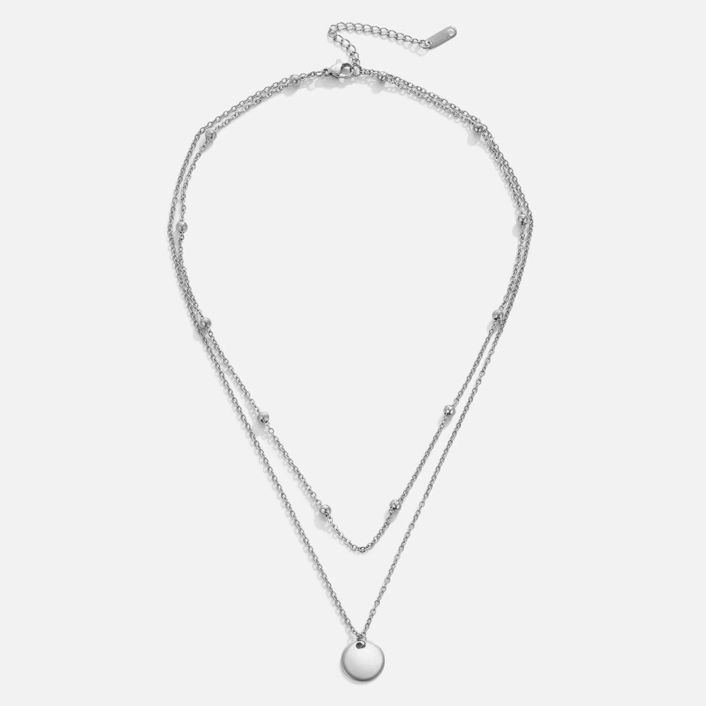 Lily - Layered Disc Necklace Silver