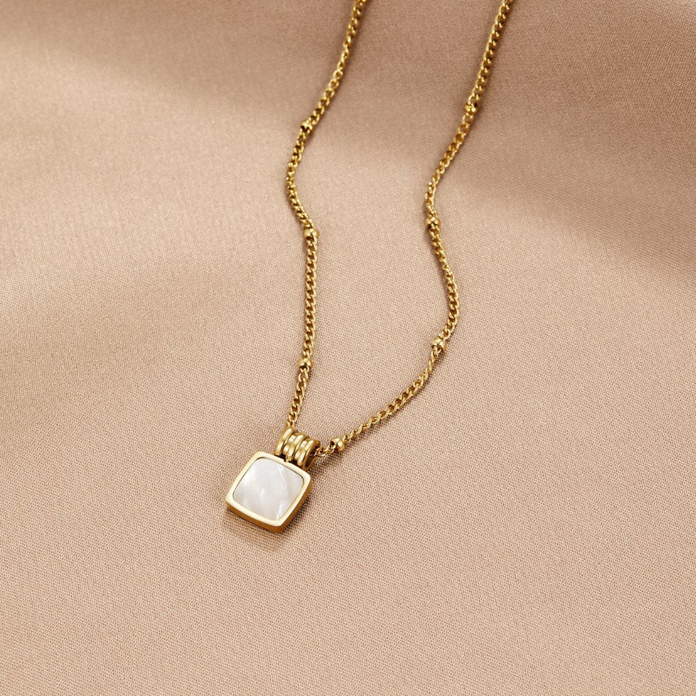 Lucia - White Pendant Charm Necklace