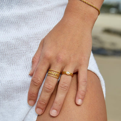 Marissa - Layered Gold Leaf Ring