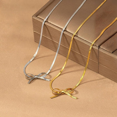 Marvella - Dainty Bow Necklace